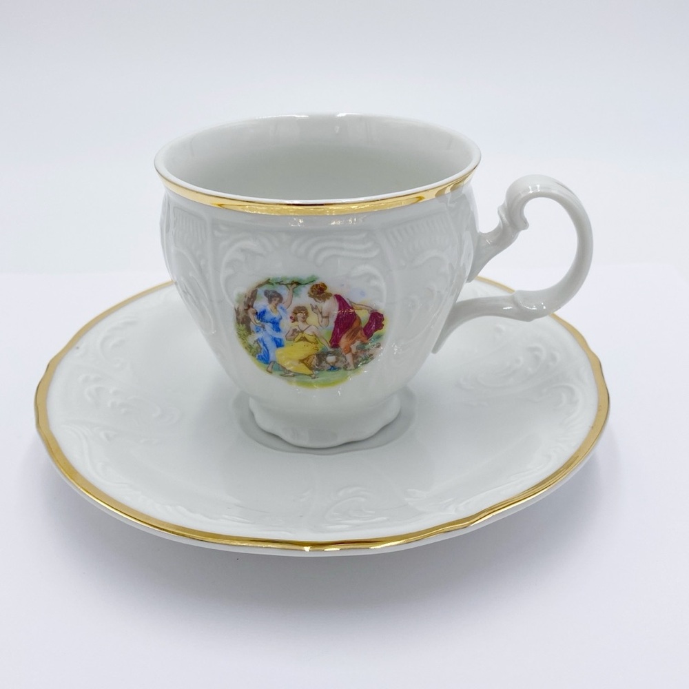 Vintage Porcelain Tea Cup and Saucer Czech Republic Bernadotte